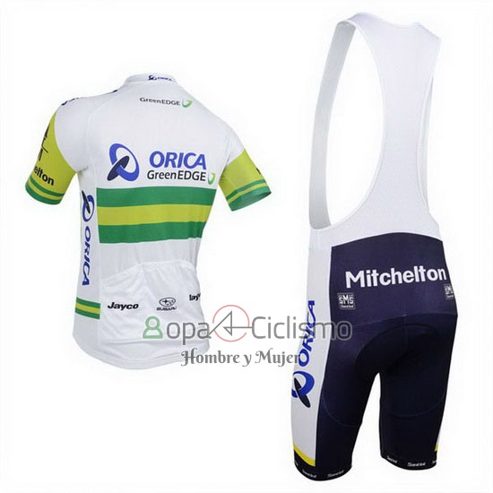 Orica Verdeedge Ropa Ciclismo Culotte Corto 2013 Mangas Cortas Blanco